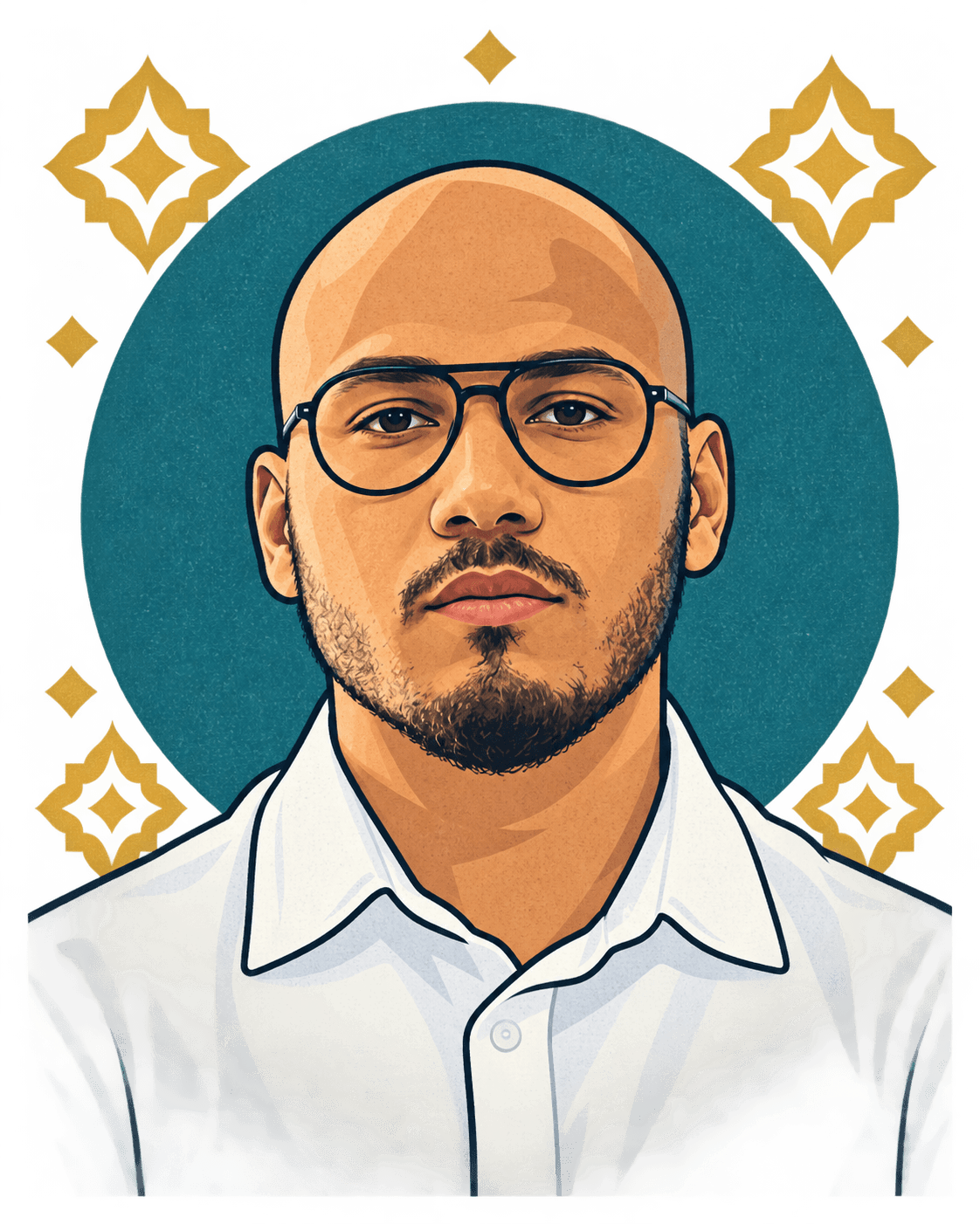 Timbre-poste illustré avec le portrait de Salaheddine