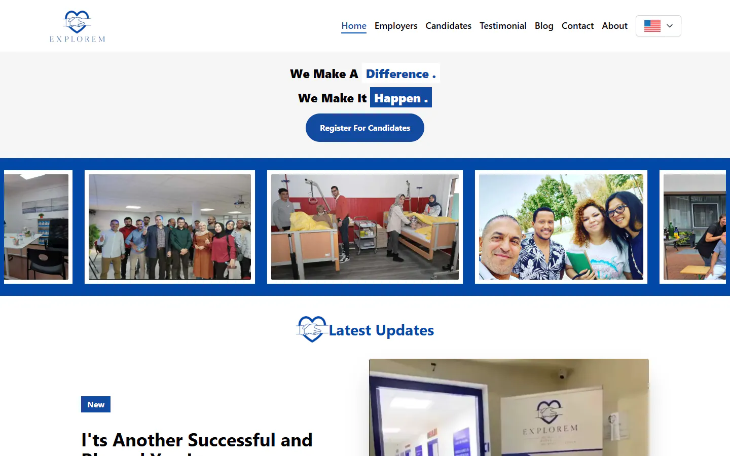 Explorem homepage: nurse recruitment and German courses agency in Marrakech