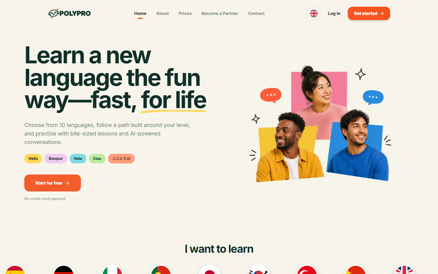 Polypro Academy, a language-learning platform with its own website and mobile apps.